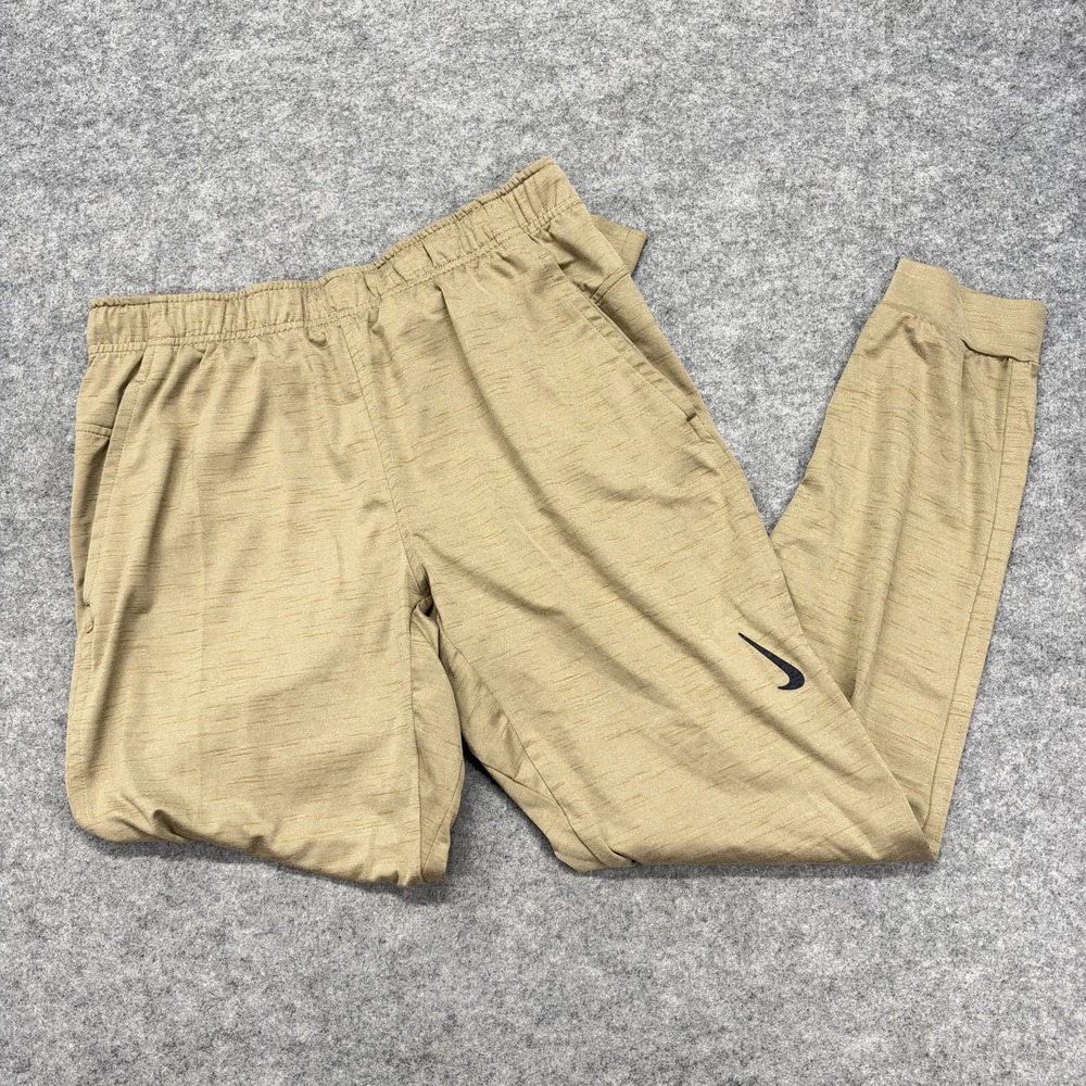 Nike Yoga Dri-FIT Jogger Pants Mens Medium Beige Stretch Athletic CZ2208-247